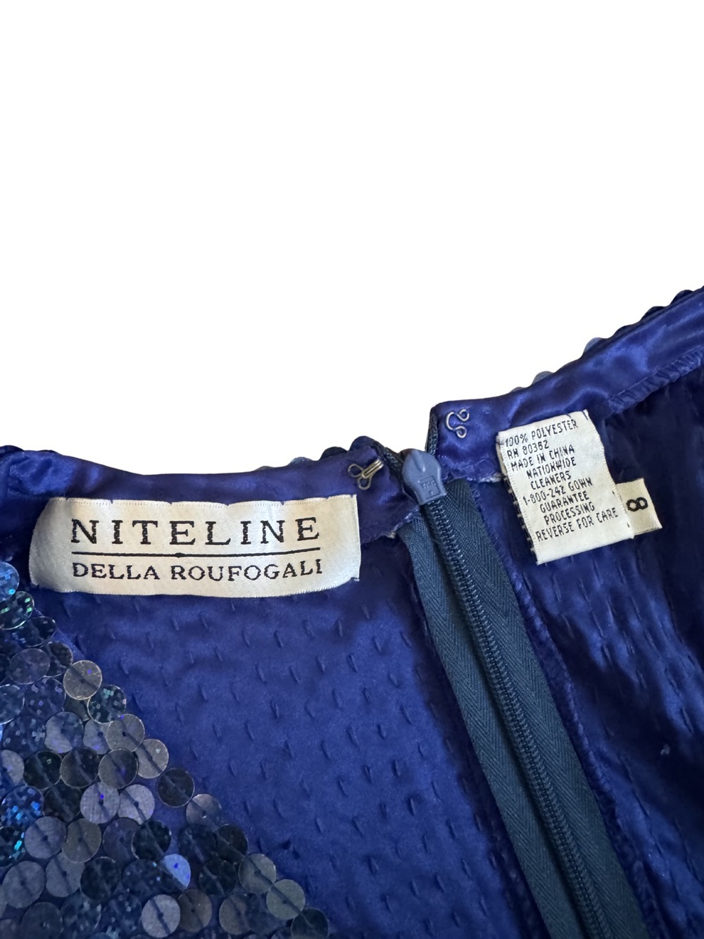 Rare Vintage Navy sequin Cocktail Dress! - Picture 6 of 7
